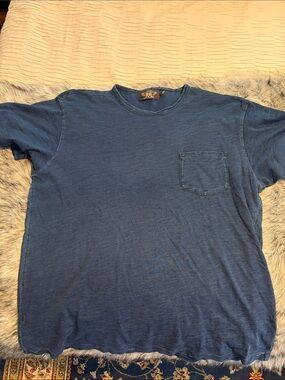 Ralph Lauren Double RL Indigo Blue Short-Sleeve Pocket Tee